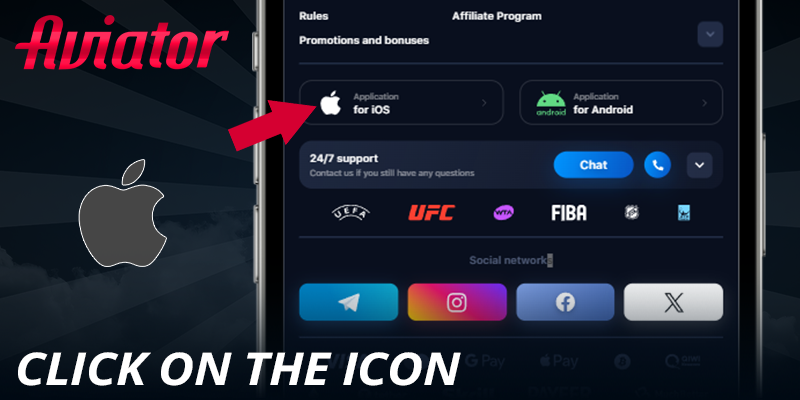 Click download app button on iOS